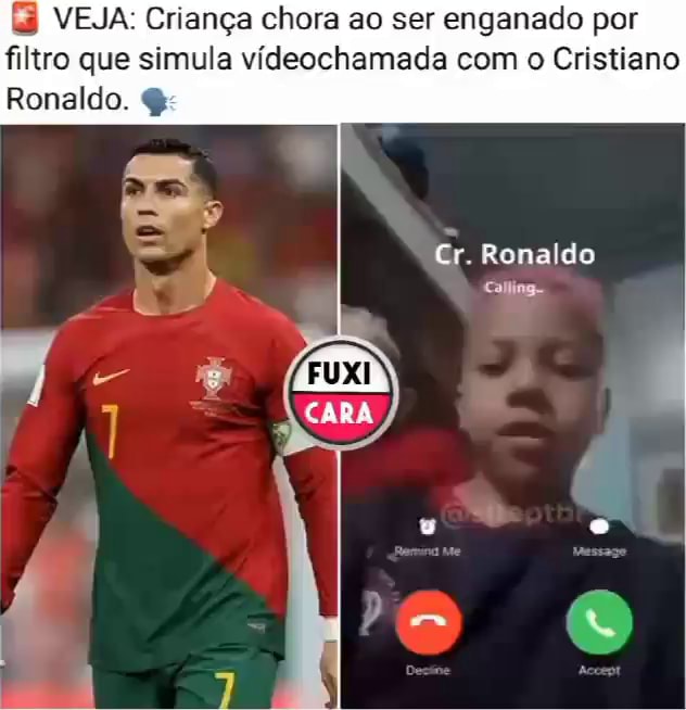 Veja Criança Chora Ao Ser Enganado Por Filtro Que Simula Videochamada Com O Cristiano Ronaldo 6252