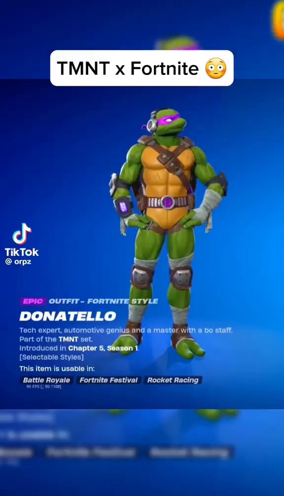 TMNT X Fortnite TikTok @ Orpz & EPIC OUTFIT  FORTNITE STVLE DONATELLO