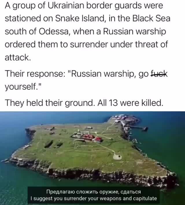 A group of Ukrainian border guards were stationed on Snake Island, in ...