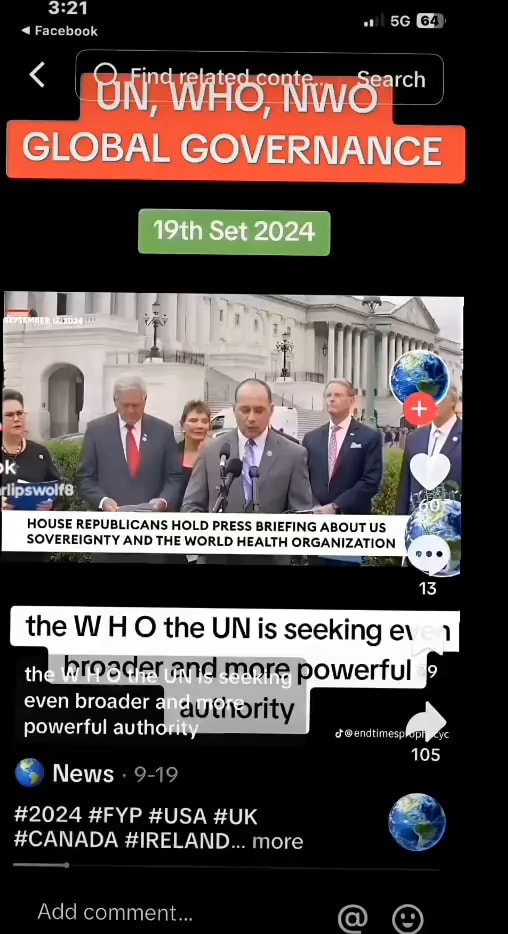 Facebook GLOBAL GOVERNANCE 19th Set 2024 HOUSE REPUBLICANS HOLD PRESS