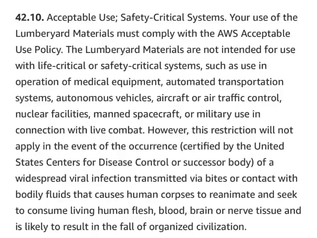 42-10-acceptable-use-safety-critical-systems-your-use-of-the