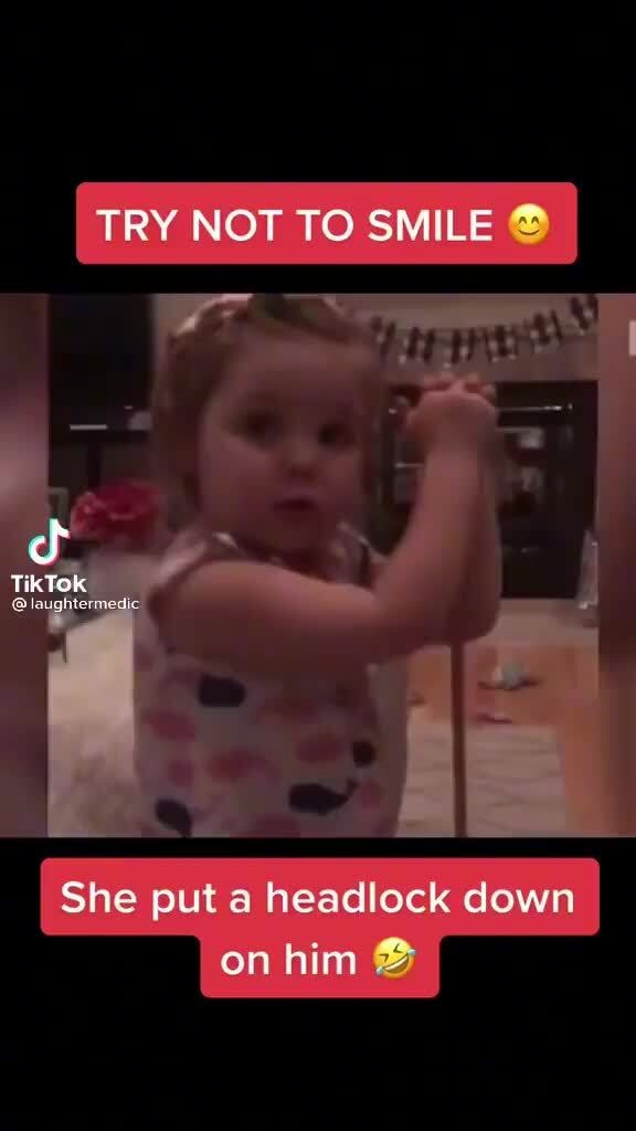 TRY NOT TO SMILE She put a headlock down on him iFunny
