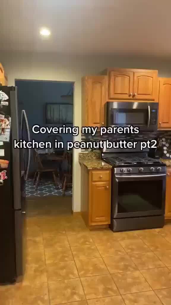 Covering my parents kitchen in peanut, ,butter iFunny