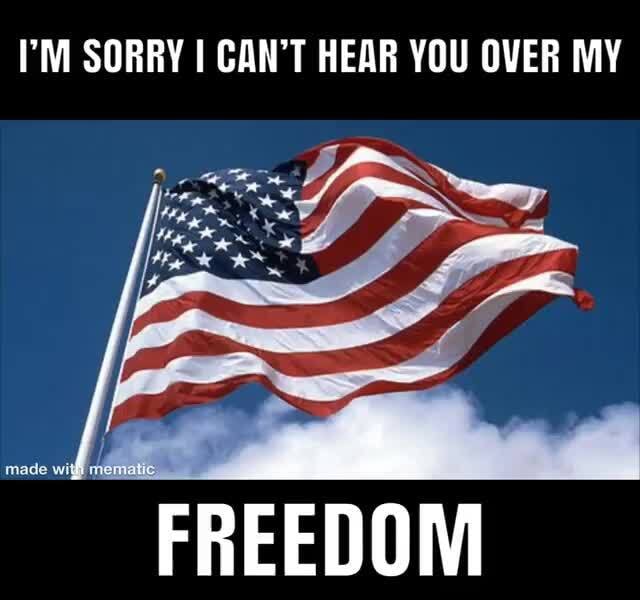 IM SORRY I CAN'T HEAR YOU OVER MY FREEDOM - iFunny