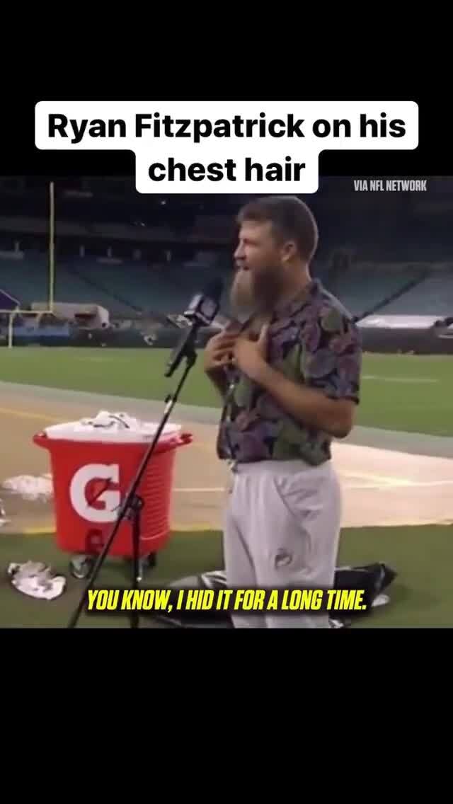 Ryan Fitzpatrick flaunting his chest hair on live TV is your