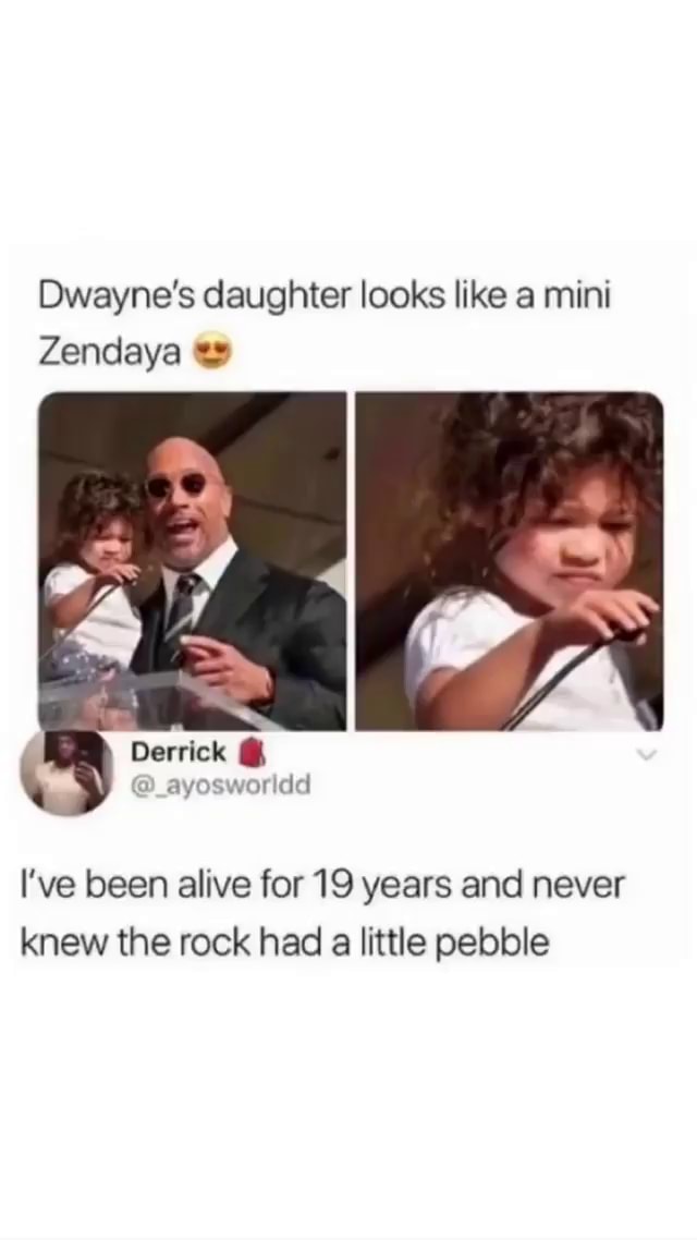 Dwayne's daughter looks like a mini Zendaya Derrick @ ayosworldd I've ...