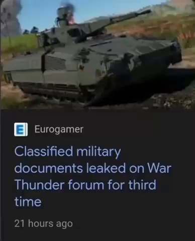 Classified military documents leaked on War Thunder forum for third