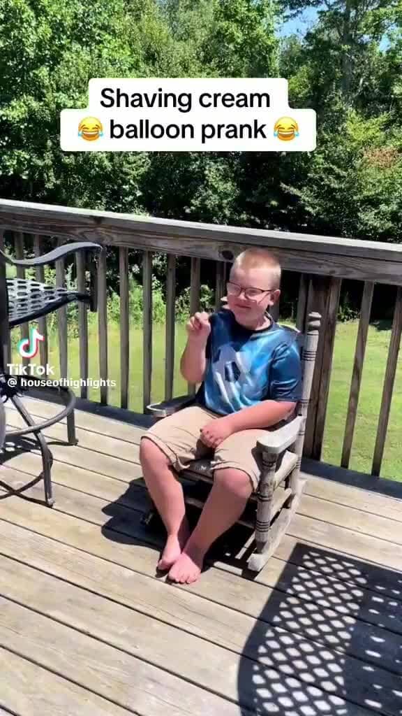 Shaving cream balloon prank All iFunny