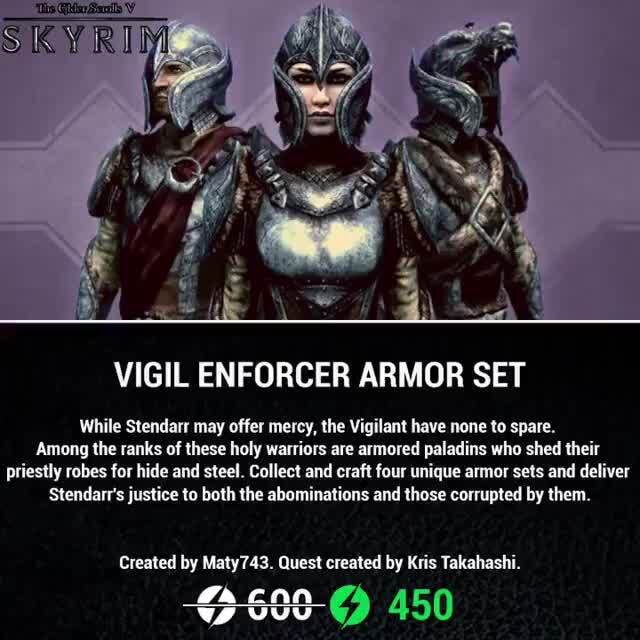 VIGIL ENFORCER ARMOR SET While Stendarr may offer mercy, the Vigilant ...