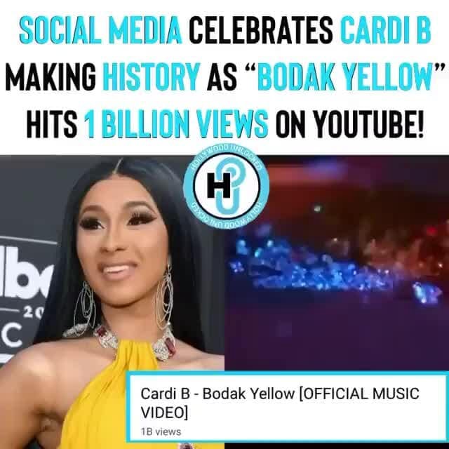 SOCIAL MEDIA CELEBRATES CARD) MAKING HISTORY AS "BODAK Y HITS BILLIGN