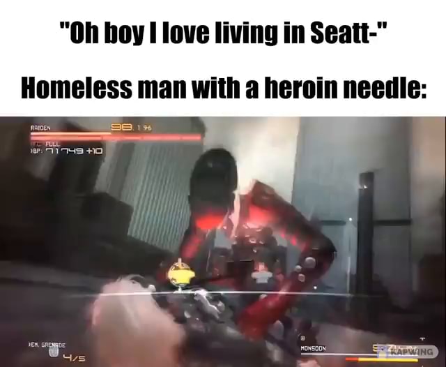 Homeless man with a heroin needle: - iFunny