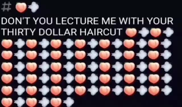 Don't You Lecture Me With Your 30 Dollar Haircut Original DON'T YOU LECTURE ME WITH YOUR THIRTY DOLLAR HAIRCUT MPPMPPMPMIMIT IND