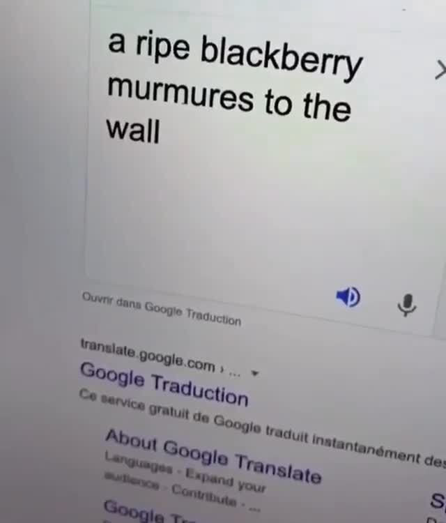 How Do You Say A Ripe Blackberry Murmures To The Wall In French