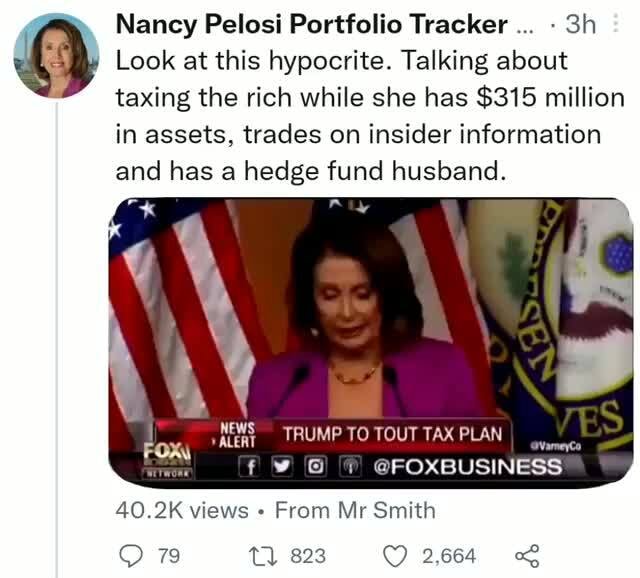 Nancy Pelosi Portfolio Tracker Look At This Hypocrite. Talking About ...