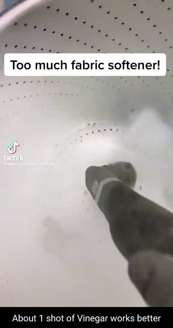 Too much fabric softener! TikTok About 1 shot of Vinegar works better