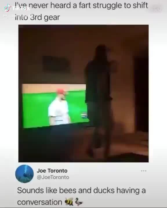 Jp "ve never heard a fart struggle to shift gear Joe Toronto JoeToronto Sounds like bees and