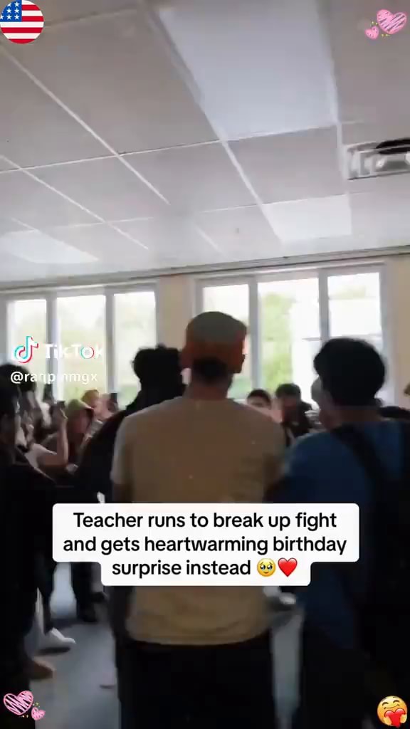 TikTok Teacher runs to break up fight and gets heartwarming birthday ...