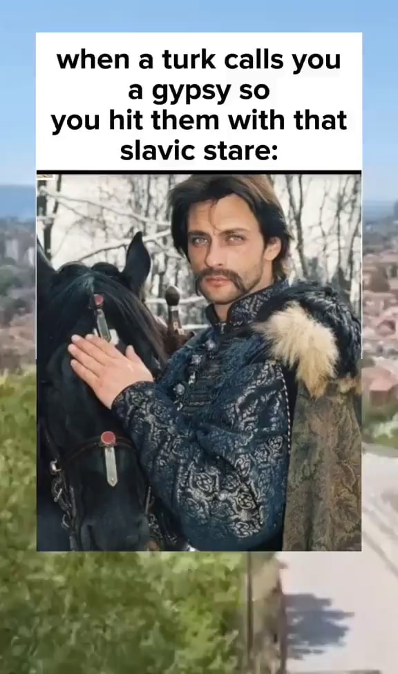 When a turk calls you a gypsy so you hit them with that slavic stare