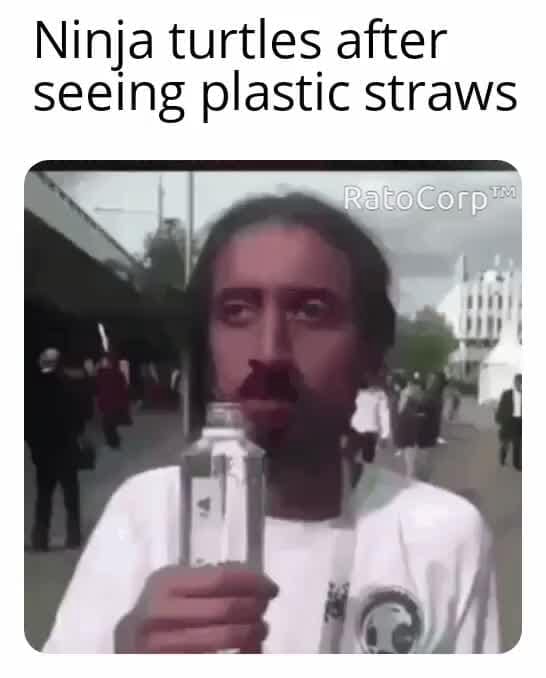 Ninja turtles after seeing plastic straws iFunny