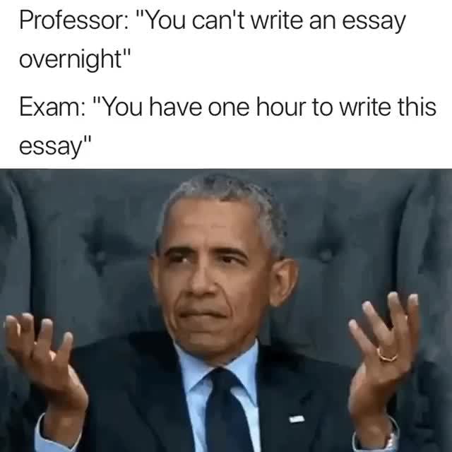 you can't write an essay overnight meme
