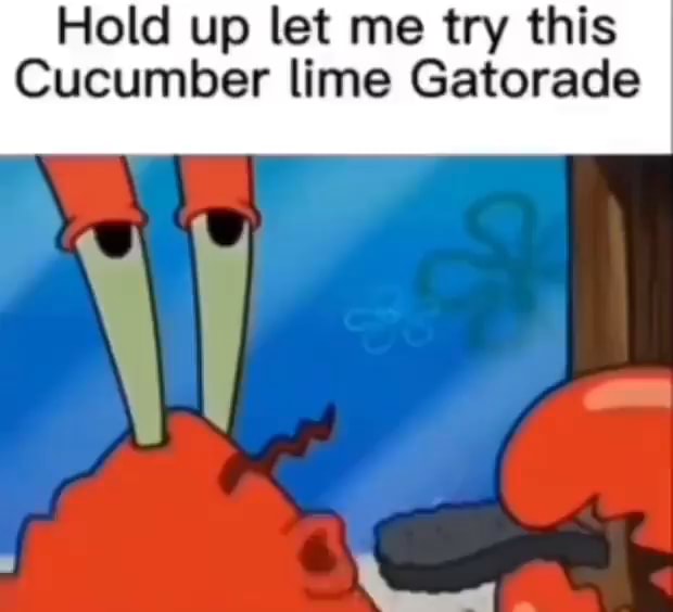 Hold up let me try this Cucumber lime Gatorade iFunny