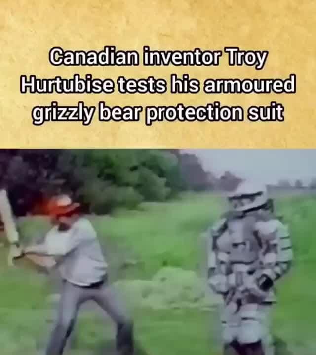 Canadian inventor Troy Hurtubise tests his armoured grizzly bear