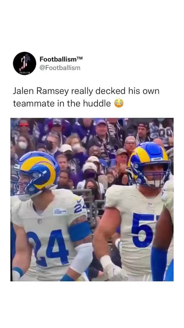 @Footballlism Jalen Ramsey really decked his own teammate in the huddle ...