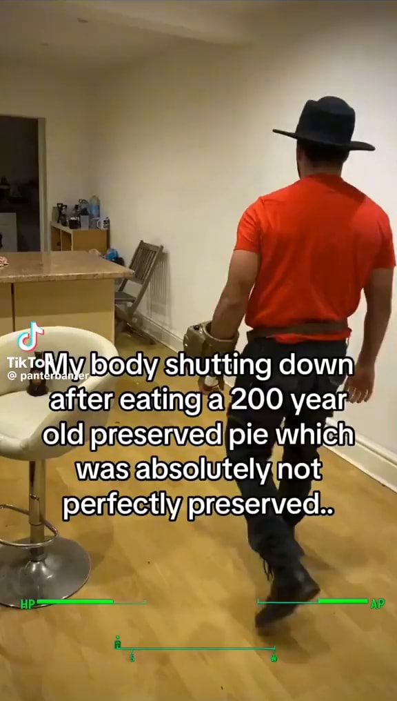 Body shutting down after eating a 200 year old preserved pie which was