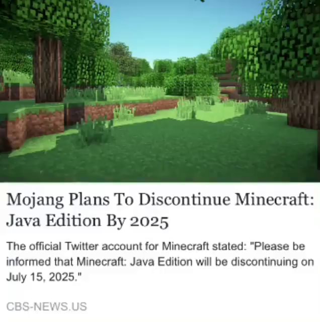 Mojang Plans To Discontinue Minecraft: Java Edition By 2025 The official Twitter account for 