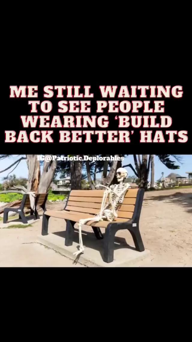 ME STILL WAITING TO SEE PEOPLE WEARING 'BUILD BACK BETTER' HATS iFunny