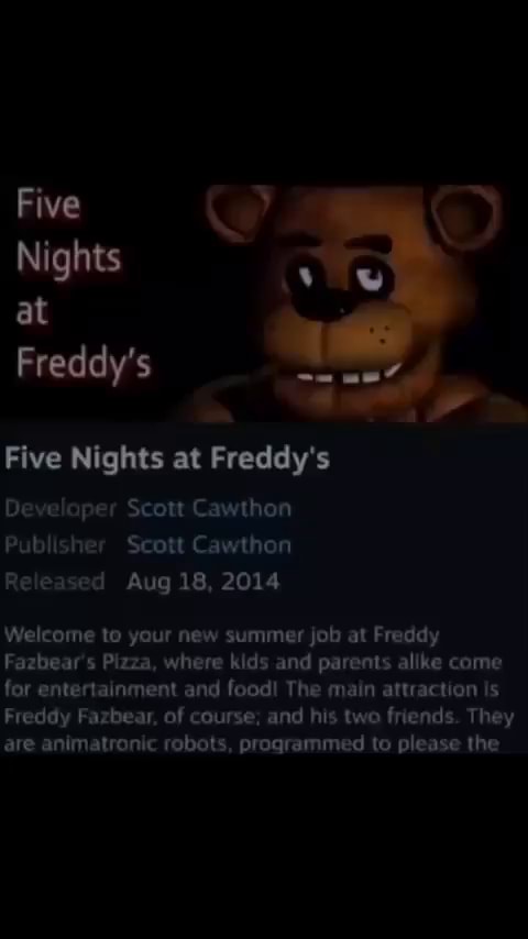 Five Nights at Freddy's Five Nights at Freddy's Develaper Scott Cawthon ...