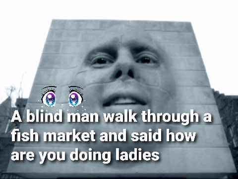 A blind man walk through a fish market and said how are you doing