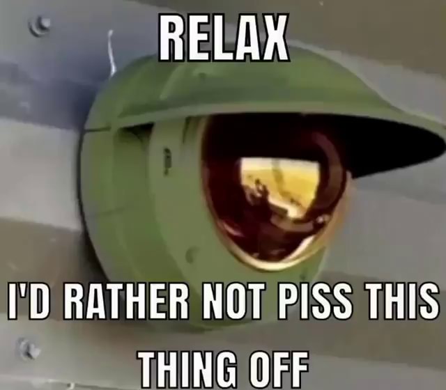 RELAK I'D RATHER NOT PISS THIS THING OFF - iFunny