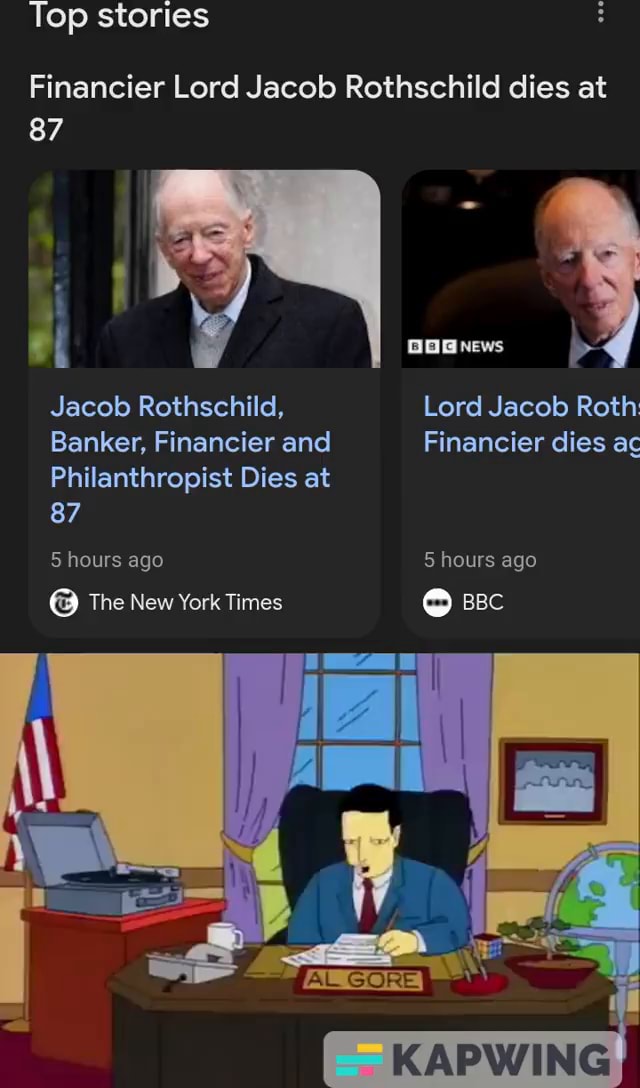 Top Stories 87 Financier Lord Jacob Rothschild Dies At Jacob Rothschild ...