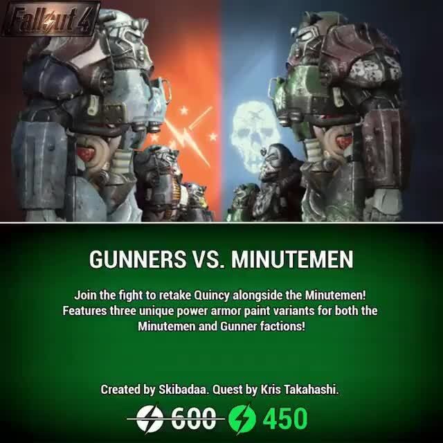 Gunners Vs Minutemen Join The Fight To Retake Quincy Alongside The Minutemen Features Three