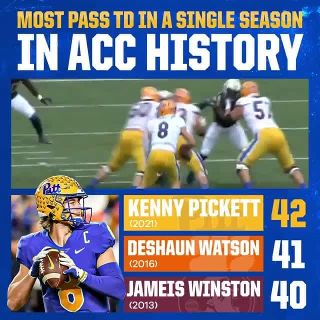 MOST PASS TD IN A SEASON IN AC HISTORY SEASON KENNY PICKETT DESHAUN WATSON (2016) JAMETS WINSTON