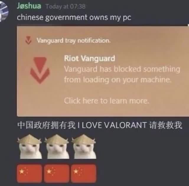 Joshua chinese government owns my pc I LOVE VALORANT aa& - iFunny Brazil