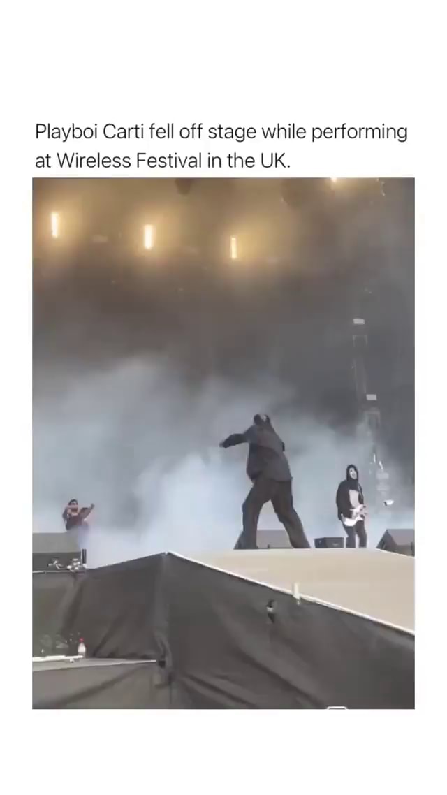 Playboi Carti fell off stage while performing at Wireless Festival in