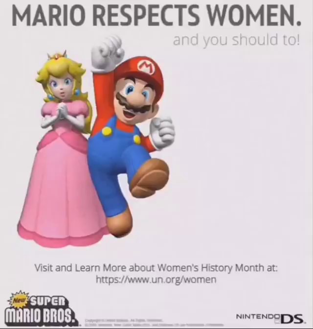 Mario Respects Women Visit And Learn More About Womens History Month At Super Bros Ifunny 4004