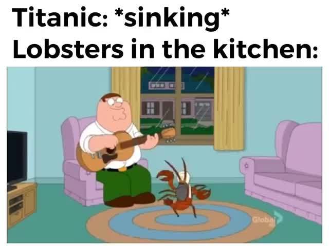 titanic sinking lobsters in the kitchen