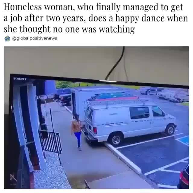 Homeless woman, who finally managed to get a job after two years, does