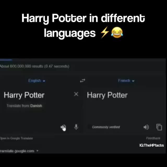 Harry Potter in different languages + Harry Potter Harry Potter
