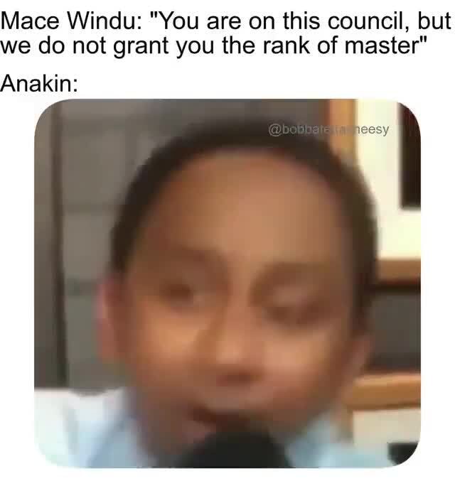 Mace Windu "You are on this council, but e do not grant you the rank