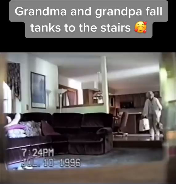 Grandma and grandpa fall tanks to the stairs & iFunny