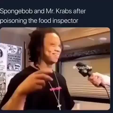 Spongebob and Mr. Krebs after poisoning the food inspector - iFunny