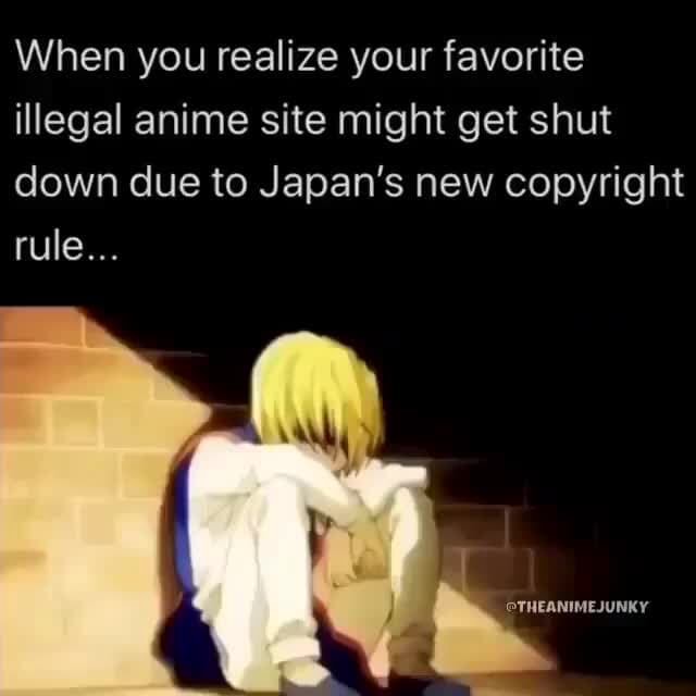 When you realize your favorite illegal anime site might get shut down