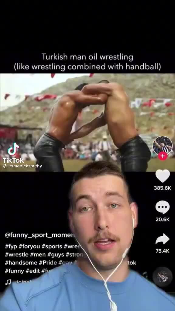 Turkish man oil wrestling (like wrestling combined with handball) ff 20.6K @funny_sport_momen #fyp #foryou #sports #wre: #wrestle #men #guys #stron #handsome #Pride #funny #edit - iFunny